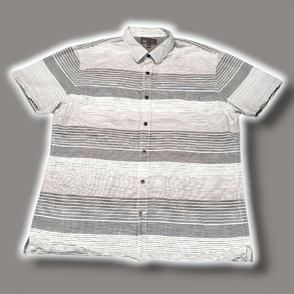 Vince striped short sleeve button front shirt XL
